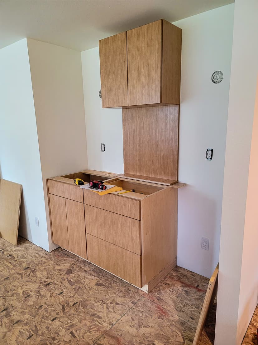 cabinets being installed