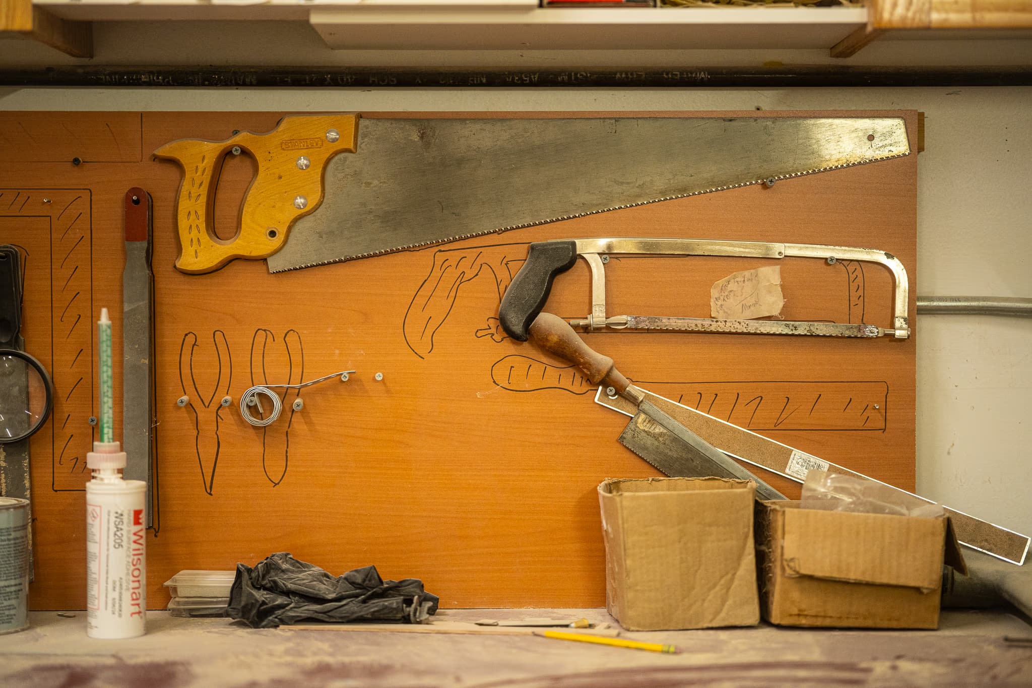 tools mounted on a board