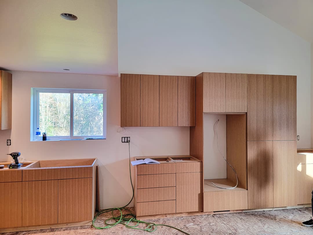 cabinet installation in progress