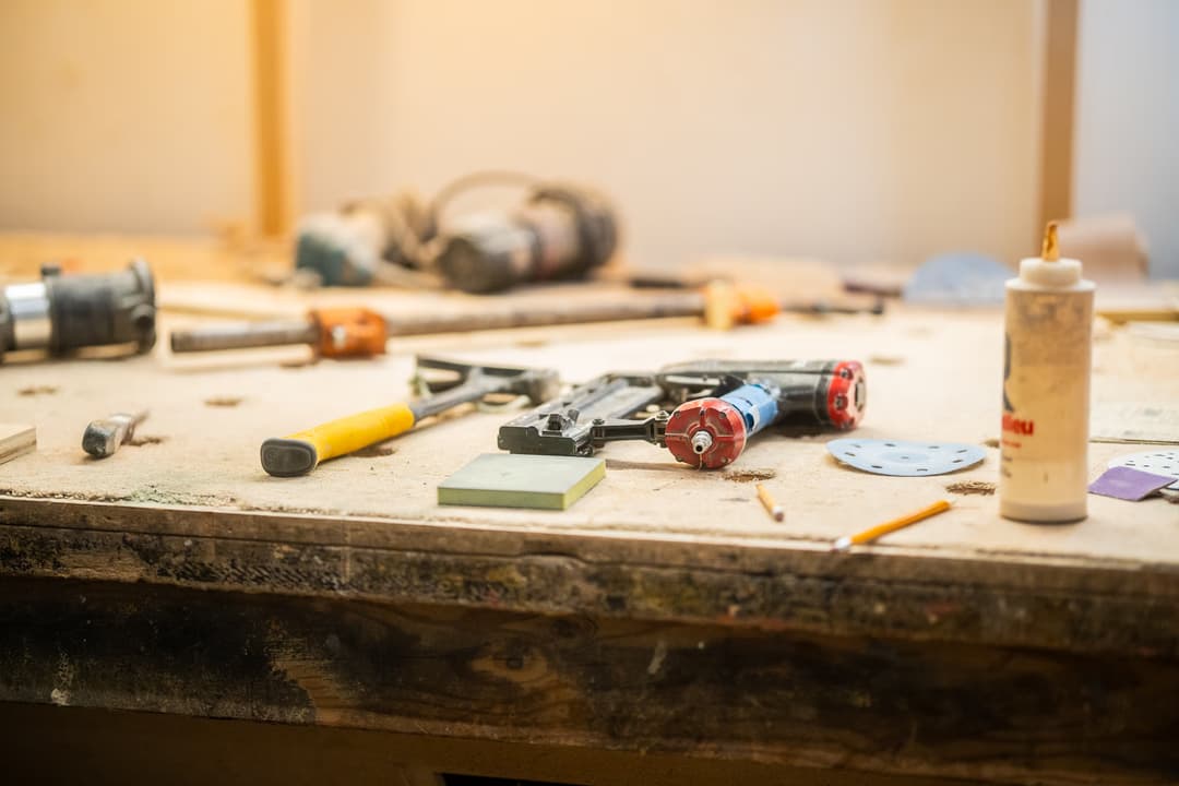 tools on a workbench
